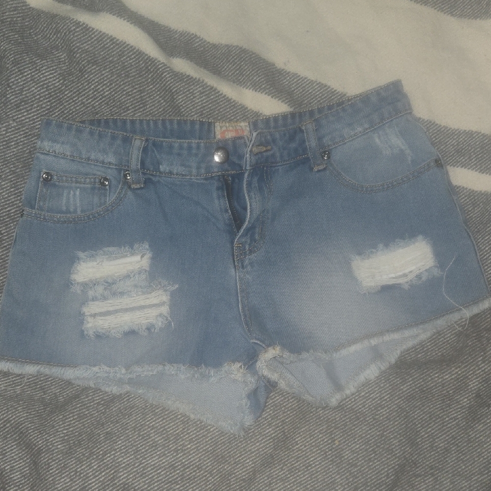 Gianni Bini Light Blue Distressed Jean Shorts